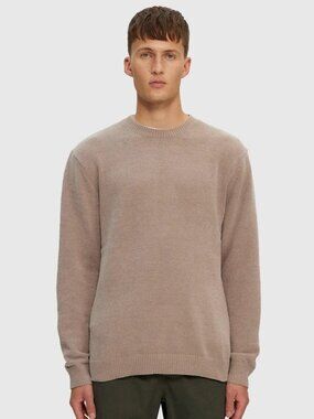 Kuwalla Beige Textured Knit Crewneck Sweater/27297